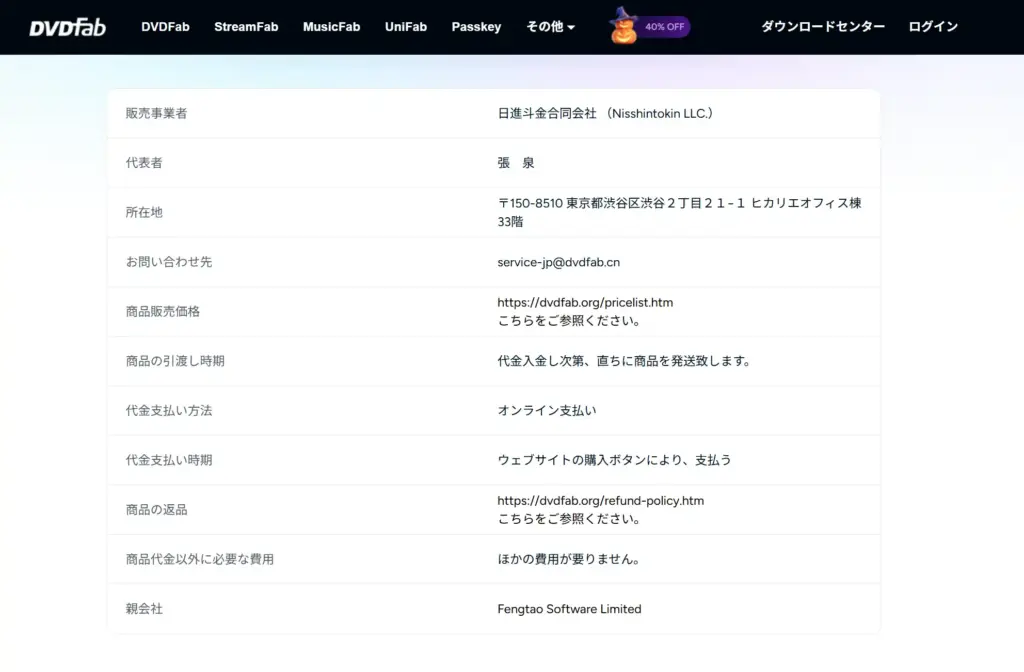 DVDFab for Mac会社情報
