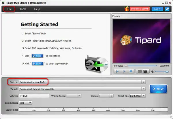Tipard DVD クローン